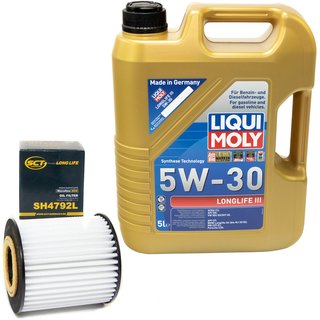 Motorl Set Longlife III 5W-30 LIQUI MOLY 5 Liter + lfilter SH4792L