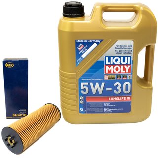 Engineoil set Longlife III 5W-30 Liqui Moly 5 liters + oilfilter SH421P