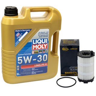 Motorl Set Longlife III 5W-30 LIQUI MOLY 5 Liter + lfilter SH4047L