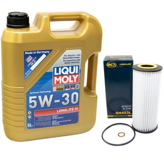 Motorl Set Longlife III 5W-30 LIQUI MOLY 5 Liter + lfilter SH453L