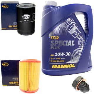 Engineoil set Special Plus 10W30 API SN 5 liters + Oil Filter SM107 + Oildrainplug 12281 + Airfilter SB256
