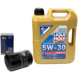 Motorl Set Longlife III 5W-30 LIQUI MOLY 5 Liter + lfilter SM137