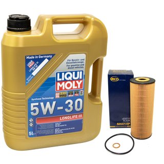 Motorl Set Longlife III 5W-30 LIQUI MOLY 5 Liter + lfilter SH414P