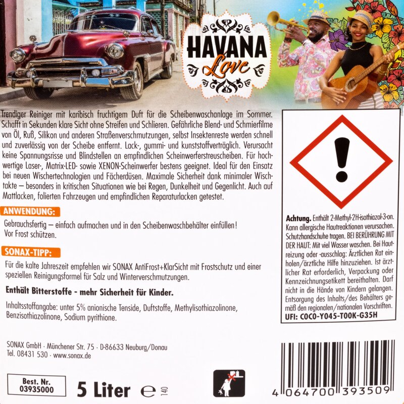 Auto Scheibenreiniger SONAX Havana Love 250 ml