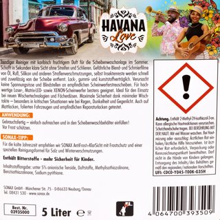 Scheibenreiniger Havana Love gebrauchsfertig 03935000 SONAX 5 Liter