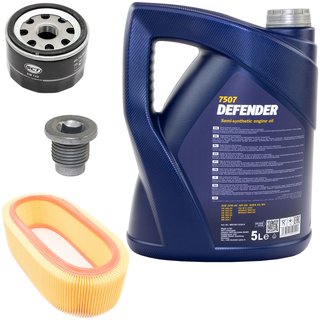 Engine Oil Set 10W-40 5 liters + oil filter SCT SM142 + Oildrainplug 48880 + Airfilter SB2058