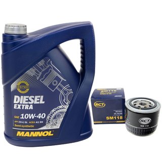 Engine oil set Diesel EXTRA 10W40 5 liters + oilfilter SM118