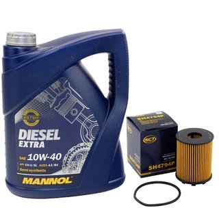 Engine oil set Diesel EXTRA 10W40 5 liters + oilfilter SH4794P
