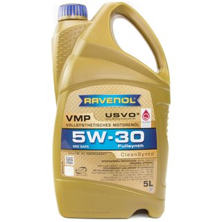 Engineoil set VMP SAE 5W-30 5 liters + Oil Filter SM148 + Oildrainplug 30264 + Airfilter SB3250