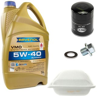 Motorl Set VMO 5W-40 5 Liter + lfilter SM148 + lablassschraube 30264 + Luftfilter SB3250