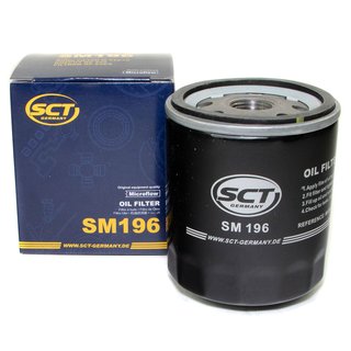 Engine Oil Set 10W-40 5 liters + oil filter SCT SM196 + Oildrainplug 15374 + Airfilter SB2007