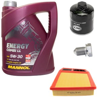 Engine Oil Set 5W-30 5 liters + oil filter SCT SM836 + Oildrainplug 15374 + Airfilter SB2218