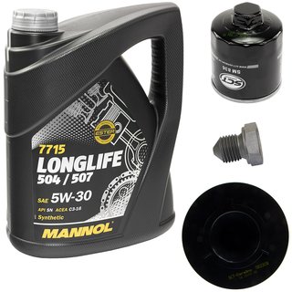 Engineoil set Longlife 5W30 API SN 5 liters + Oil Filter SM836 + Oildrainplug 03272 + Airfilter SB2309