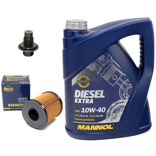 Motorl Set Diesel EXTRA 10W40 5 Liter + lfilter SH4035P + lablassschraube 21096