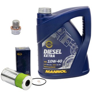 Engine oil set Diesel EXTRA 10W40 5 liters + oilfilter SF501 + Oildrainplug 12341
