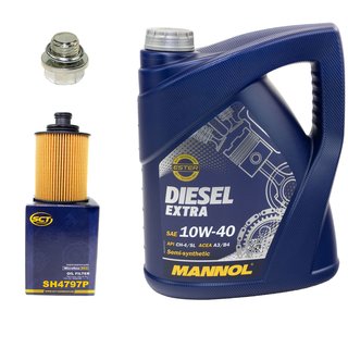Engine oil set Diesel EXTRA 10W40 5 liters + oilfilter SH4797P + Oildrainplug 30269