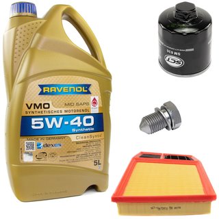 Motorl Set VMO 5W-40 5 Liter + lfilter SM836 + lablassschraube 48871 + Luftfilter SB2218