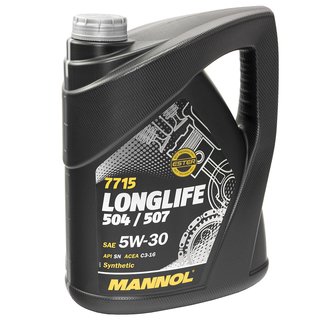 Engineoil set Longlife 5W30 API SN 5 liters + Oil Filter SH4088L + Oildrainplug 15374 + Airfilter SB2215