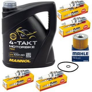 Maintenance package oil 4 Liter + oil filter + spark plugs