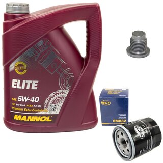 Engine Oil Set 5W40 5 liters + Oilfilter SCT SM 832 + Oildrainplug 48880