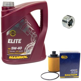 Motorl Set 5W40 5 Liter + lfilter SH 4797 P + lablassschraube 38179