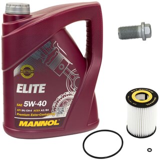 Engine Oil Set 5W40 5 liters + Oilfilter SCT SH 4045 L + Oildrainplug 08277