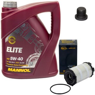 Engine Oil Set 5W40 5 liters + Oilfilter SCT SH 4047 L + Oildrainplug 48874