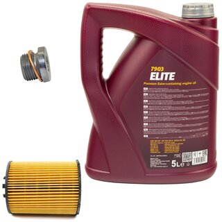 Engine Oil Set 5W40 5 liters + Oilfilter SCT SH 4046 P + Oildrainplug 48895