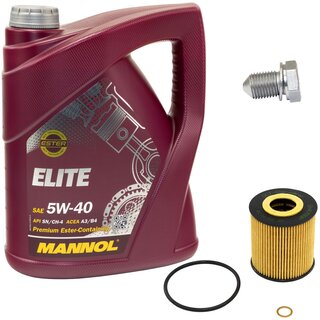 Engine Oil Set 5W40 5 liters + Oilfilter SCT SH 4789 P + Oildrainplug 15374