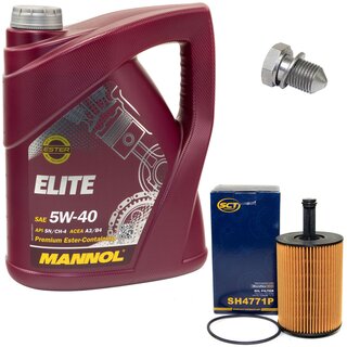 Engine Oil Set 5W40 5 liters + Oilfilter SCT SH 4771 P + Oildrainplug 48871