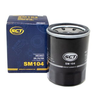 Engine Oil Set 5W40 5 liters + Oilfilter SCT SM 104 + Oildrainplug 30269