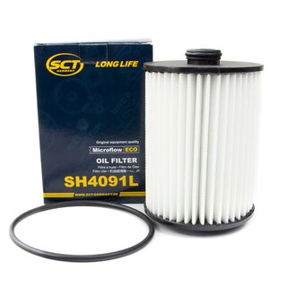 Engine Oil Set 5W40 5 liters + Oilfilter SCT SH 4091 L + Oildrainplug 15374