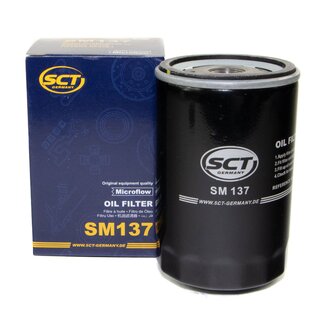 Engine Oil Set 5W40 5 liters + Oilfilter SCT SM 137 + Oildrainplug 12281