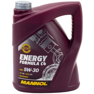 Motor oil set of Engineoil Engine oil MANNOL 5W-30 Energy Formula C4 API SN 5 liters + oil filter SM 102