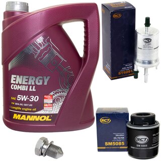 Inspectionpackage Fuelfilter ST 6091 + Oilfilter SM 5085 + Oildrainplug 48871 + Engine oil 5W-30 MN7907-5