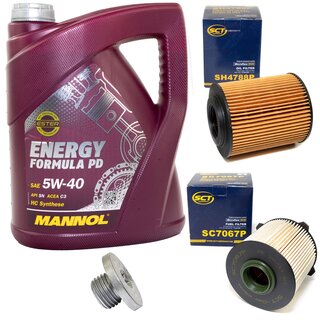 Inspectionpackage Fuelfilter SC 7067 P + Oilfilter SH 4788 P + Oildrainplug 04572 + Engine oil 5W-40 MN7913-5