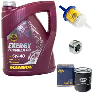 Inspectionpackage Fuelfilter ST 337 + Oilfilter SM 113 + Oildrainplug 38179 + Engine oil 5W-40 MN7913-5