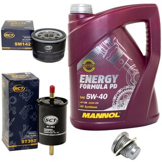 Inspectionpackage Fuelfilter ST 393 + Oilfilter SM 142 + Oildrainplug 101250 + Engine oil 5W-40 MN7913-5