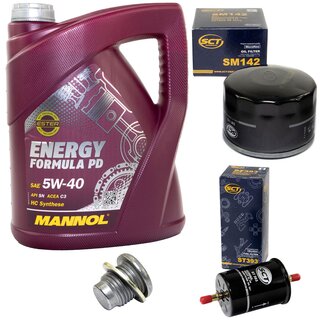 Inspectionpackage Fuelfilter ST 393 + Oilfilter SM 142 + Oildrainplug 101250 + Engine oil 5W-40 MN7913-5