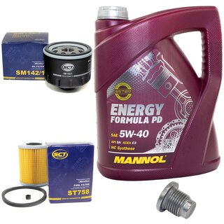 Inspectionpackage Fuelfilter ST 758 + Oilfilter SM 142/1 + Oildrainplug 48880 + Engine oil 5W-40 MN7913-5