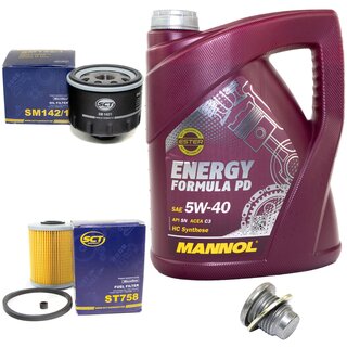 Inspectionpackage Fuelfilter ST 758 + Oilfilter SM 142/1 + Oildrainplug 101250 + Engine oil 5W-40 MN7913-5