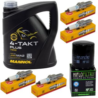 Maintenance package oil 4 liters + oil filter + spark plugs