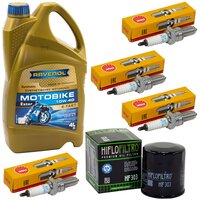 Maintenance package oil 4 Liters + oil filter + spark plugs