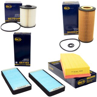 Filter set inspection fuelfilter SC 7014 P + oil filter SH 4064 P + air filter SB 2096 + cabin air filter SA 1103