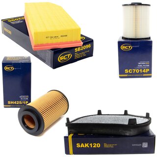 Filter set inspection fuelfilter SC 7014 P + oil filter SH 425/1 P + air filter SB 043 + cabin air filter SAK 120