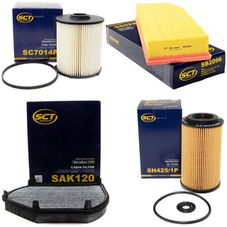 Filter set inspection fuelfilter SC 7014 P + oil filter SH 425/1 P + air filter SB 2096 + cabin air filter SAK 120