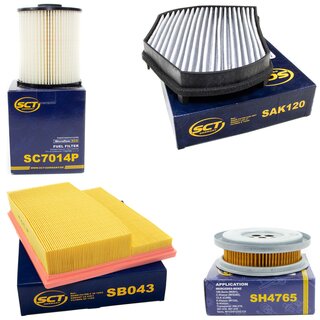 Filter Set Inspektion Kraftstofffilter SC 7014 P + lfilter SH 4765 + Luftfilter SB 043 + Innenraumfilter SAK 120