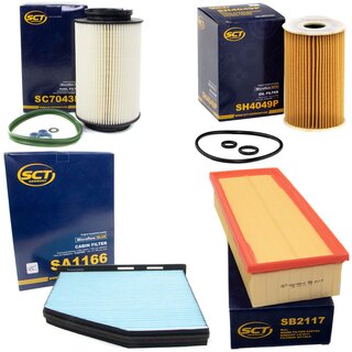 Filter set inspection fuelfilter SC 7043 P + oil filter SH 4049 P + air filter SB 2117 + cabin air filter SA 1166