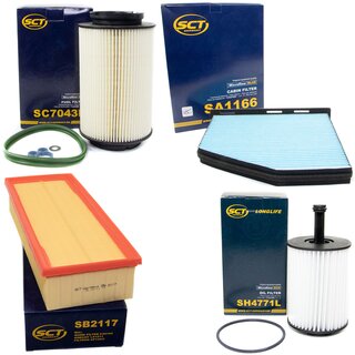 Filter set inspection fuelfilter SC 7043 P + oil filter SH 4771 P + air filter SB 2117 + cabin air filter SA 1166