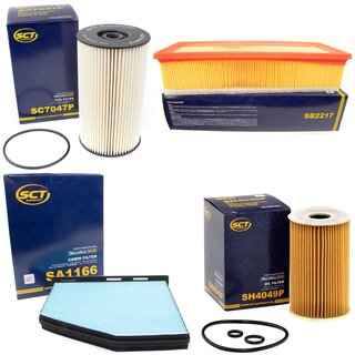Filter set inspection fuelfilter SC 7047 P + oil filter SH 4049 P + air filter SB 2217 + cabin air filter SA 1166